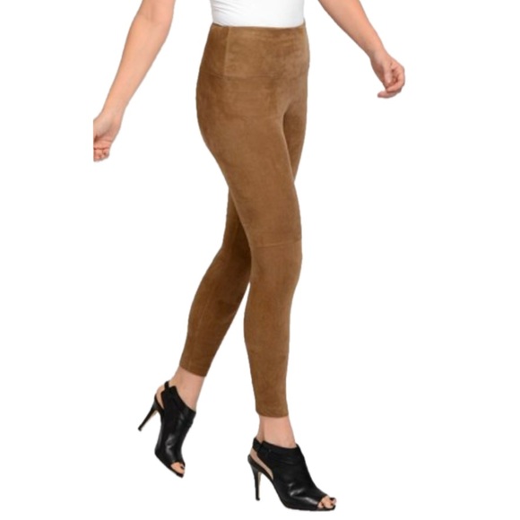 NWT LYSSE 1901 Suede High Waist Legging in Latte